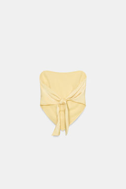 TOP SATINADO PALABRA DE HONOR LAZADA / Amarillo - Zara фото 8