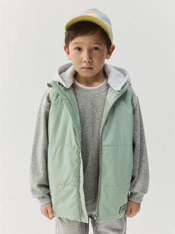 Жилет на молнии с капюшоном "Ментол"