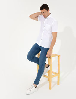 Beyaz Regular Fit K_sa Kollu G_mlek