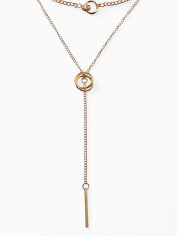 Кулон на цепочке «Двойное кольцо», многоярусный, цвет золото