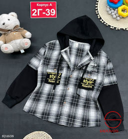 Рубашка для девочки в клетку