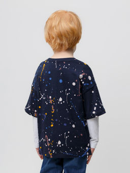 КР 302006/индиго,космические брызги фуфайка (футболка) для мал