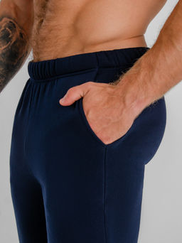 Арт. 62902 Брюки мужские с начесом 48-56 (5 шт) Цвет:темно-синий