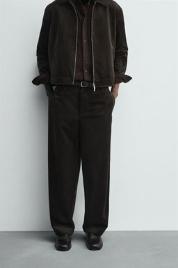 TEXTURED VELVET TROUSERS - Zara фото 2