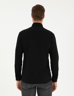 Siyah Slim Fit Uzun Kollu G_mlek