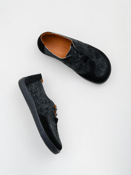 Босоногие туфли 188.natabl.Черный джангл+черная замша