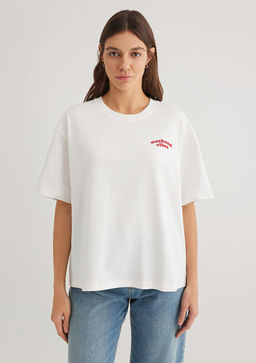 Bask?l? Ekru Tisort - Mavi фото 4