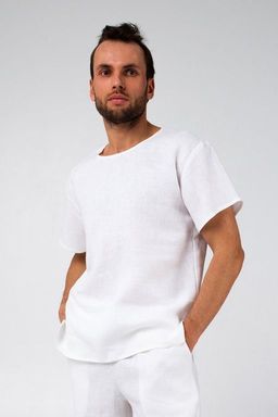 Футболка льняная мужская с коротким рукавом - Annyway фото 3