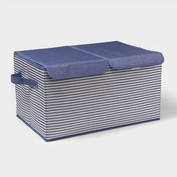 Короб стеллажный для хранения Полосы, 44.53024.5 см, синий