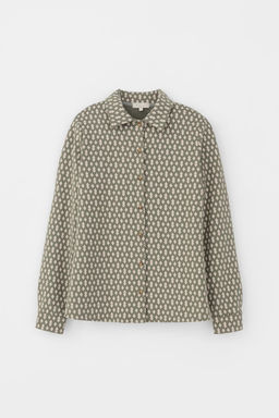 ЕВТ 3245/оливковый серый,ромбики рубашка жен