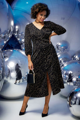 Платье Magia mody 2365 черный с беж принтом