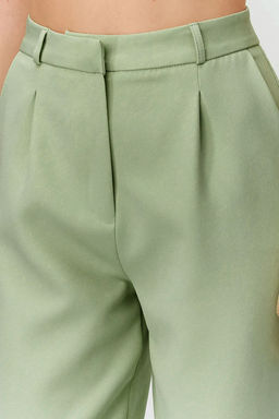 Mint Straight/Duz Kesim Pileli Dokuma Kumas Pantolon TWOSS21PL0155