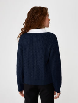 ACOOLA / Джемпер детский для девочек Sandra темно-синий фото 4