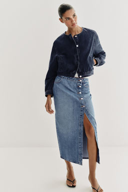 Z1975 CROPPED OVERSIZE DENIM SHIRT - Zara фото 7