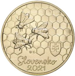5 евро 2021 года Словакия  Медоносная пчела