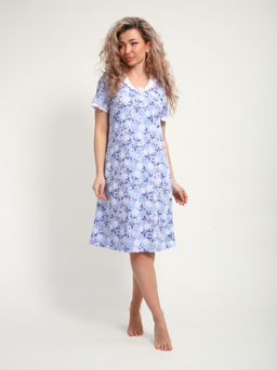 М431 Сорочка Зефирка(цветы на сиреневом)