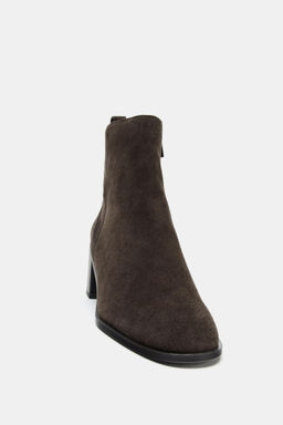 SPLIT SUEDE BLOCK HEEL ANKLE BOOTS - Zara фото 3