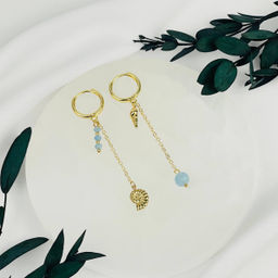 Серьги длинные из Аквамарина