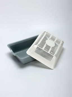 Туалет глубокий с сеткой 36×25×9 см, белый/серый