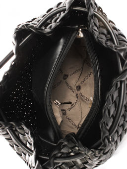 LACCOMA сумка СУ038-черный эко кожа хлопок  фото 5