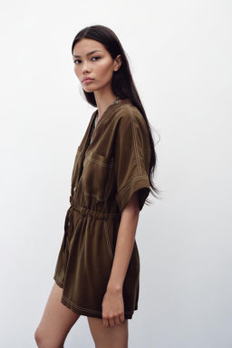 TOPSTITCHING PLAYSUIT - Zara фото 3