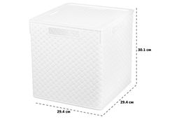 Коробка для хранения квадратная 23 л 29,4*29,4*30,1 см Береста с крышкой (белая) (модель 6823106) - Elan gallery фото 3