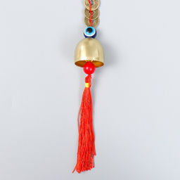 Цена за 2 шт. Колокольчик металл От сглаза 1 колокол+3 монетки 18 см - Simaland фото 3