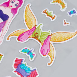 Цена за 2 шт. Наклейка пластик Одень куклу. Эльф и единорог 15х20 см - Simaland фото 2