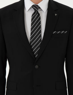 Siyah Slim Fit Klasik Tak_m Elbise