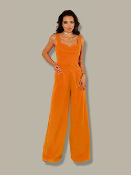 K10192 Костюм двойка: брюки палаццо и топ ОРАНЖЕВЫЙ