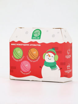 Бомбочки для ванны в домике Снеговик, набор 6 шт х 40 г, URAL LAB