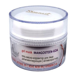 Гель-маска-корректор для лица депигментирующая | антивозрастная MANGOSTEEN-GOA (RETINOL 3% | KOJIC ACID 3%) Код 1706 - объем 200 мл