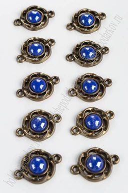 Подвеска-коннектор пластик 28*20 мм "Цветок" (10 шт) SF-2490, синий А5