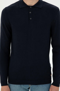 Erkek Lacivert Basic Kazak