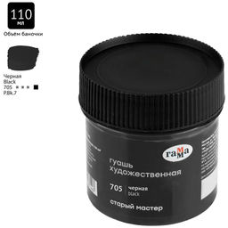 Гуашь худож. ГАММА "Старый Мастер" черная 110 мл. (121120110705)