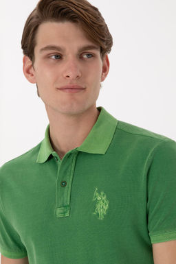 Erkek Slim Fit Polo Yaka Ye_il Y_kamal_ Basic Ti__rt Sepette S_rpriz _ndirim - U.s. polo assn фото 3