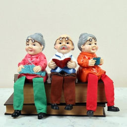 Цена за 4 шт. Фигурка Бабушка, Дедушка висячие ножки 25 см / YG759-AB /уп 4/96/микс - Галеонтрейд фото 10