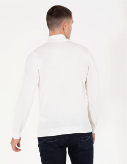 Ekru Slim Fit Yar_m Bal_k__ Yaka Basic Triko Kazak - Pierre cardin фото 5