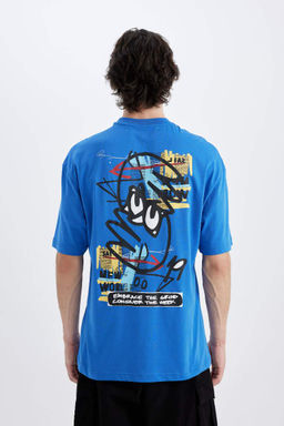 Футболка с коротким рукавом и круглым вырезом Comfort Fit с принтом на спине - Defacto фото 7