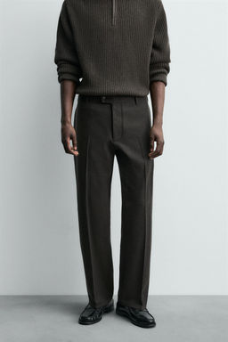 REGULAR FIT FLANNEL TROUSERS - Zara фото 2