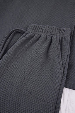 Lacivert Regular Yumusak Waffle Orme Pijama Tak?m? TMNAW26PT00066 - Trendyolmilla фото 5
