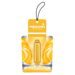 Ароматизатор автомобильный подвесной Пуля Ваниль 8х1,5х19,5см, капсула, на картоне, традиционный запах, с пробником аромата, в блистере, Medori (Россия)