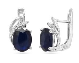 Серьги из серебра сапфир корунд, SL-RIC91