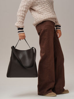 Кожаная сумка шоппер Olga DBR 30948 коричневый шоколад  фото 6