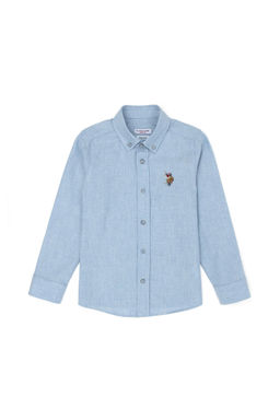 U. S. Polo Assn Голубая рубашка с длинным рукавом для мальчика - U.s. polo assn фото 6