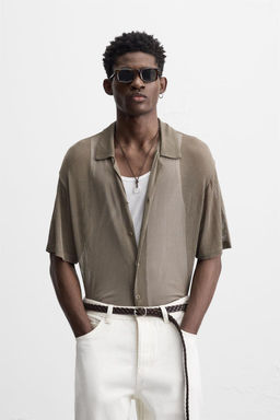 SEMI-SHEER TEXTURED SHIRT - Zara фото 2