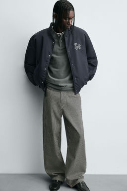 CONTRAST EMBROIDERY BOMBER JACKET - Zara фото 6