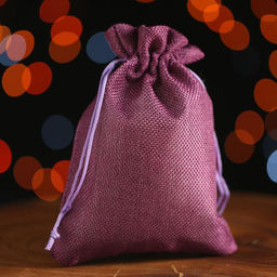 Цена за 5 шт. Мешочек подарочный из холщи, сиреневый, 13 х 18 см