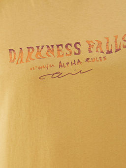 Bisiklet Yaka Bask?l? Penye Erkek Ti??rt