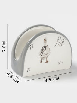 Салфетница Доляна «Гуси», доломит, 9.5×4.3×7 см, белая